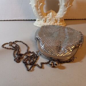 Y & S Mesh Silver Coin Purse Design Clutch bag Cottagecore Granny Chic Wedding